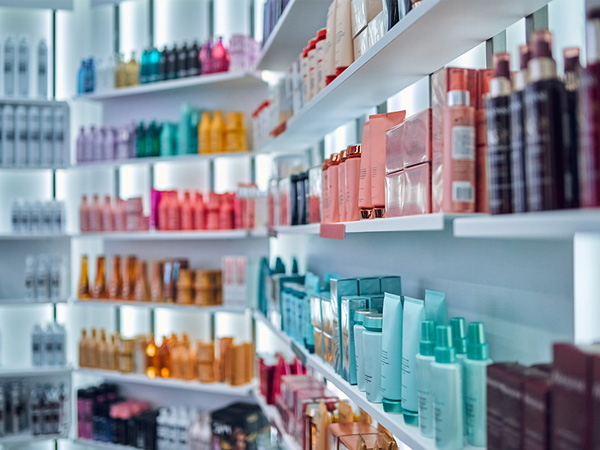 beauty salon inventory shelves