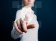 Business button fingerprint print security network.